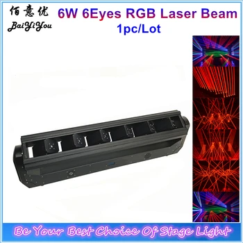 

1pc/Lot Big Power 6W RGB Full Color 6 Eyes Moving Head Laser Light Six Heads DMX Laser Bar DJ Party Disco Wedding Stage Light