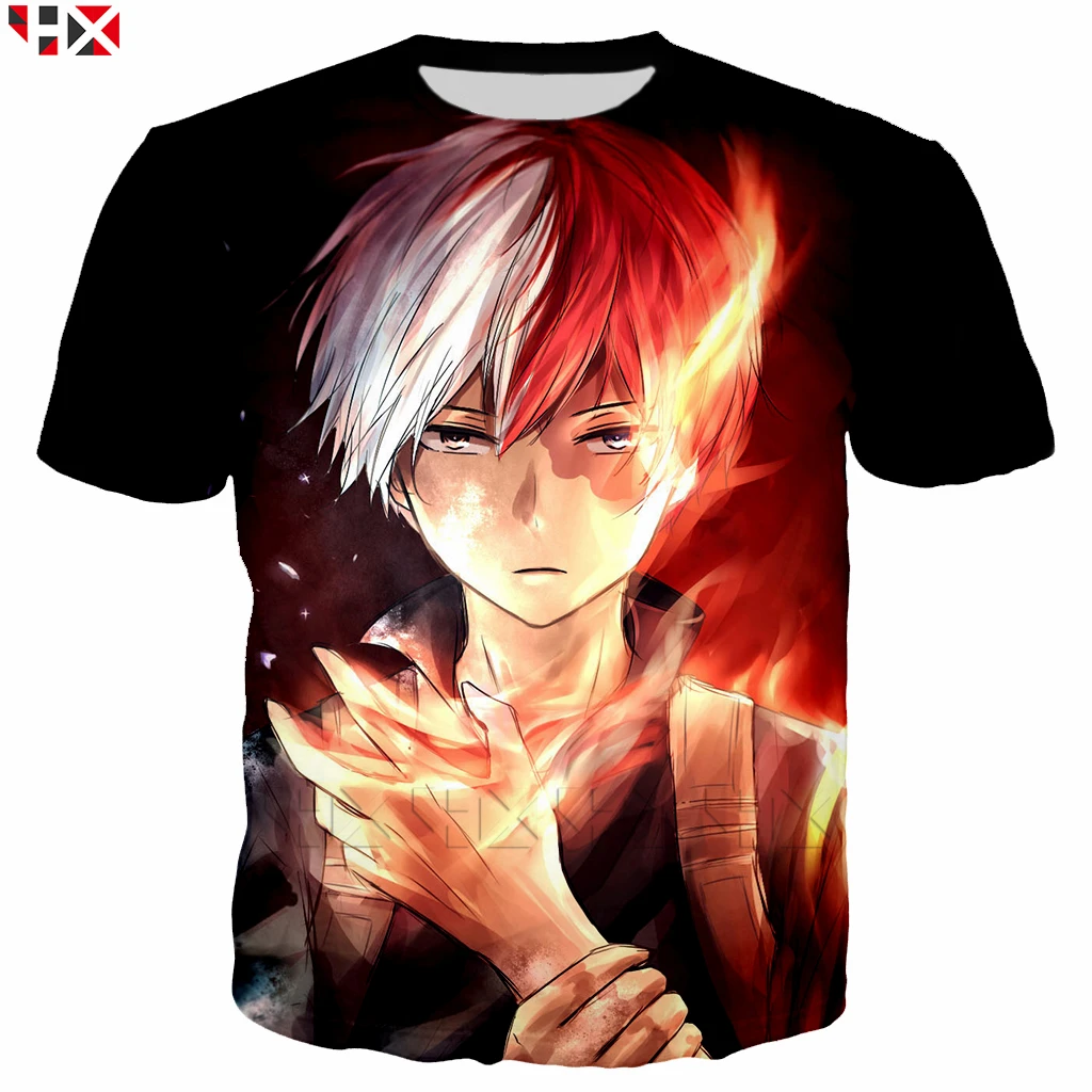 

Summer 3D Print Men T Shirt My Hero Academia Casual Men/Women T Shirt Todoroki Shoto Harajuku Streetwear Style Tops HX949