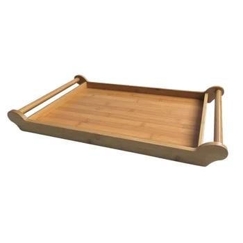 

1Pc Bamboo Tea Tray Cup Plate Food Dessert Serving Tray Traditional Bamboo Tea Tray Elegant Chinese Style Tea Table