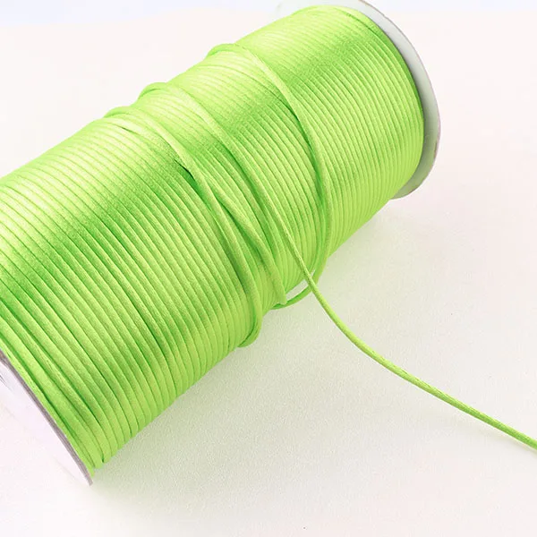 1.5mm Chinese Knot Braided Rope Green Silk Macrame Satin Cord Weave Jewelry Findings Beading Decorative Thread Handmade DIY - Цвет: 2green 20m