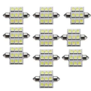 

Franchise Car light 10PCS Festoon 31mm 12 LED SMD 0.5W Light lamp Car Bulbs White 3021 3022 DE3175 DC 12V 17mm x 31mm #N