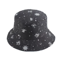 Fisherman Hat Constellation Galaxy Stars Print Panama Hat Cap Reversible Bucket Hat Summer Sun Hats For Women Men