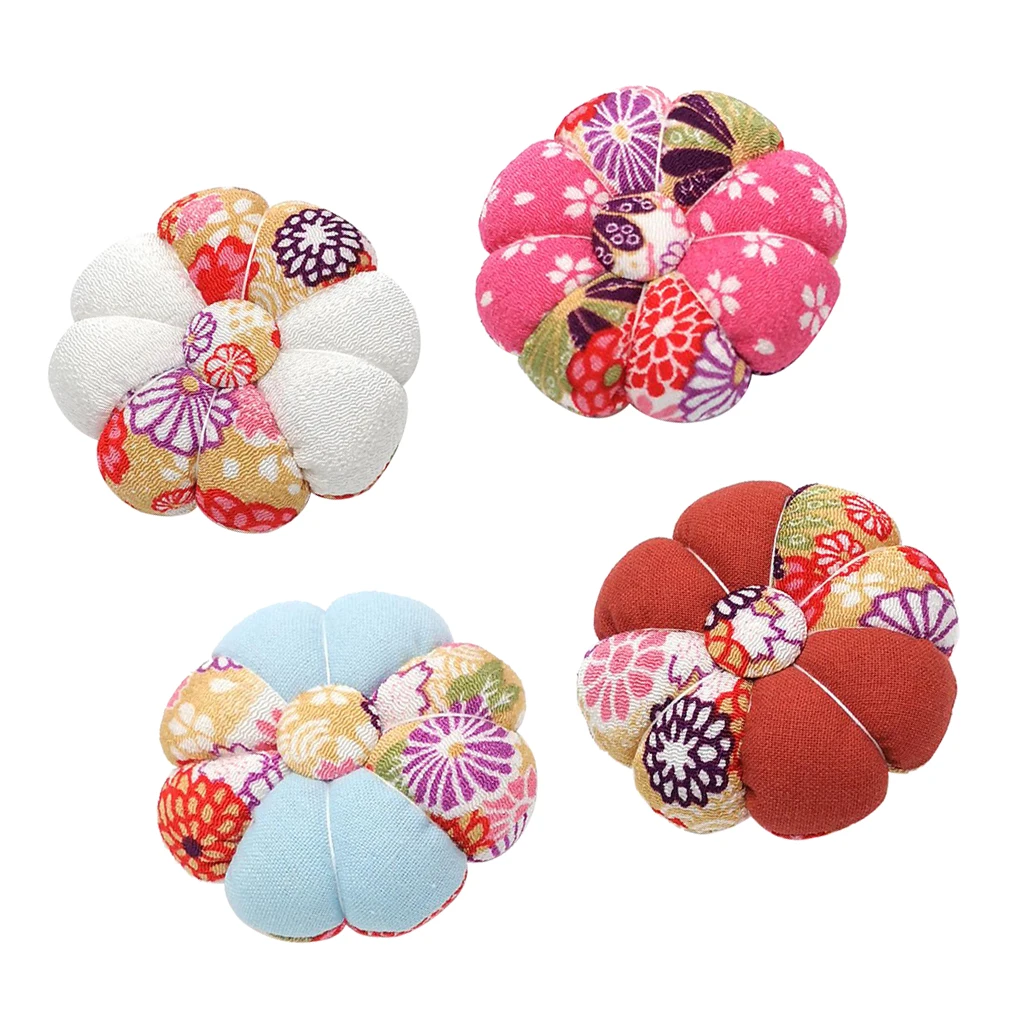 Wrist Pin Cushion Printed Pumpkin Wrist Band Pin Cushions Wearable Needle Pincushions for Sewing (Flower Pattern )