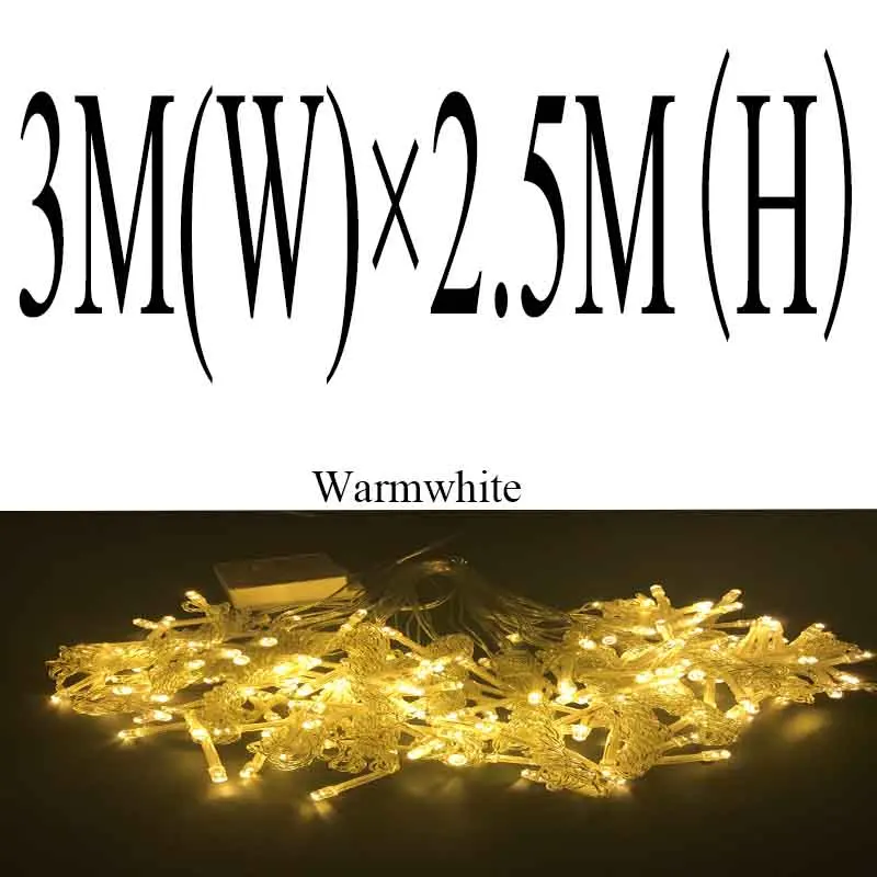 3-2.5M Warmwhite 6 м x 3M 600 светодиодный домашний наружный Праздничный Рождественский декоративный Свадебный Рождественский Сказочный занавес гирлянды вечерние гирлянды - Испускаемый цвет: 3-2.5M Warmwhite