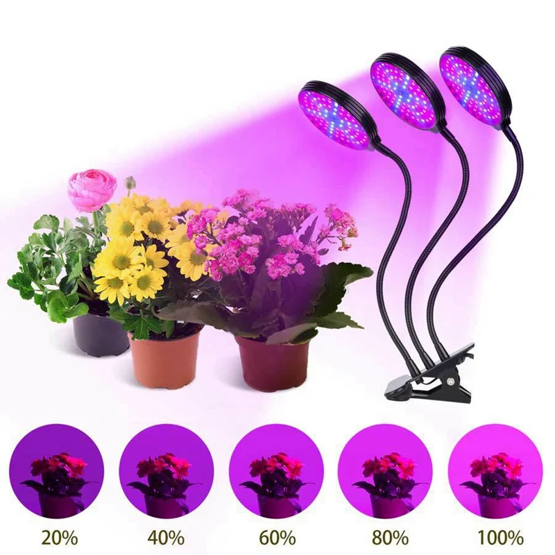 NEW Clip Fill Lamp Adjustable Waterproof USB Interface High Power 78LED Plant Growing Light Timing Useful Dimming Round Outdoor