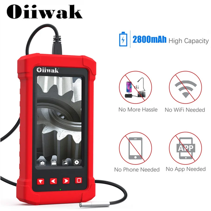 

Oiiwak IP68 Waterproof Semi-Rigid Camera with 4.3 Inch Digital Screen 3.9MM Inspection Borescope for Automotive Engine Repair