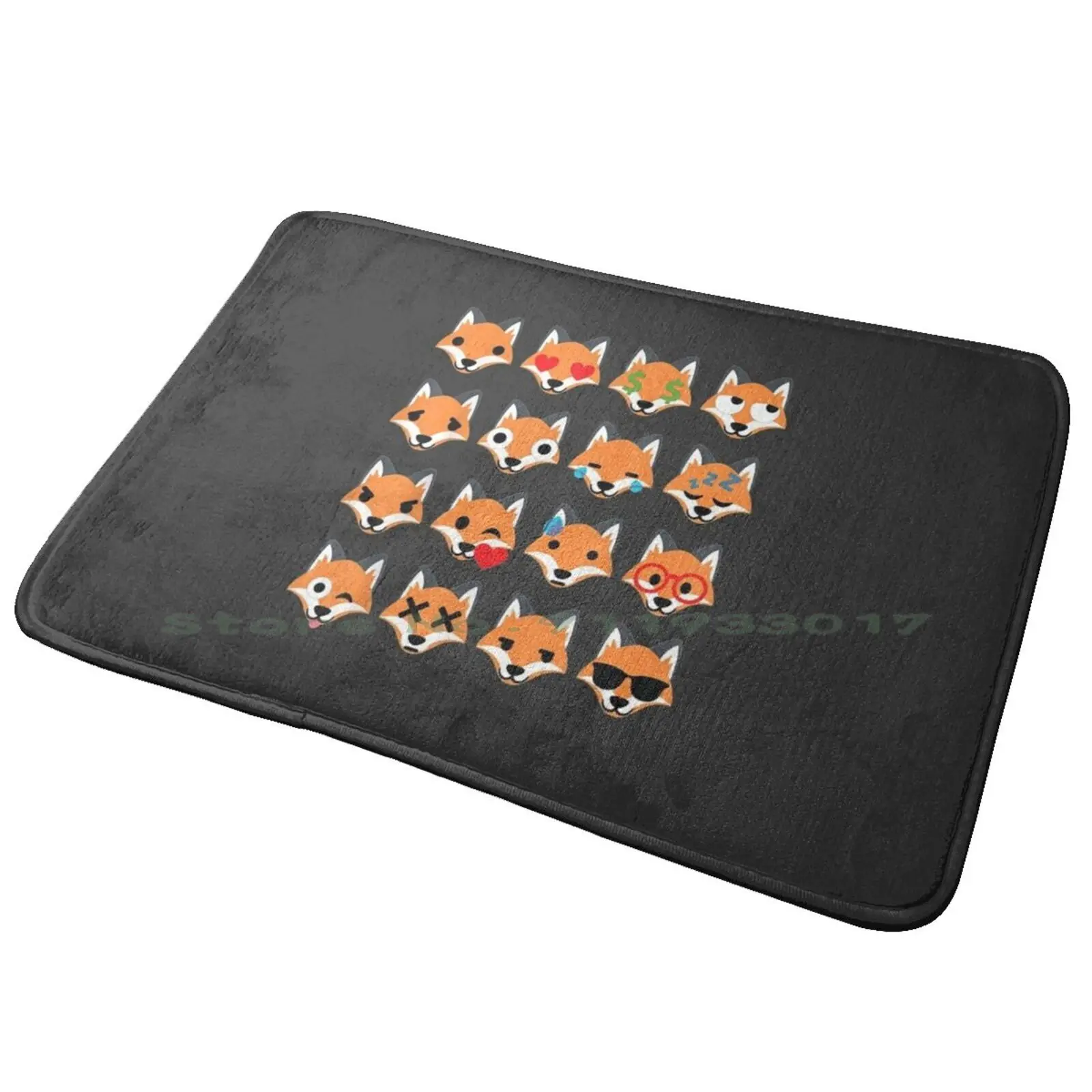 

Fox Entrance Door Mat Bath Mat Rug Cat Nose Animal Face Anime Face Sharp Teeth Cute Cat Face Face Cat Cat Breed Smile Face