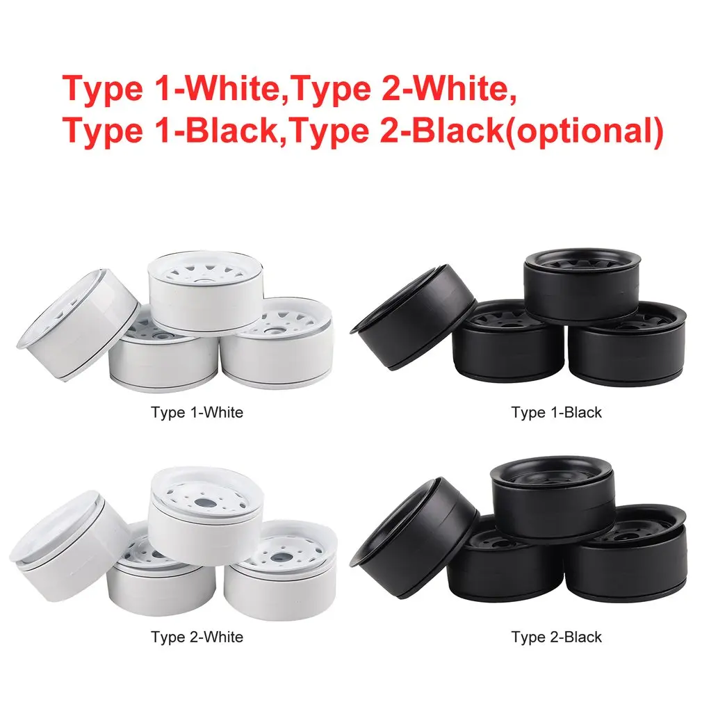 4Pcs Metal 1.9" Wheel Rim for 1/10 RC Rock Crawler TRX4 D90 D110 Defender Axial SCX10 90046 90047 Parts