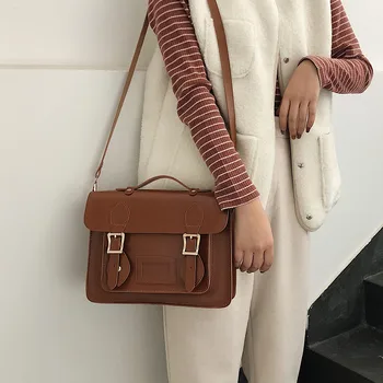 

Korean vintage Women handbag preppy style female shoulder bag pu leather ladies Totes girl messenger bags