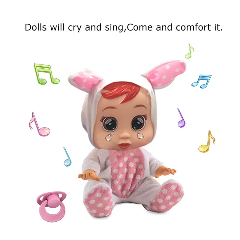 Силиконовая Детская кукла Reborn 10 дюймов Cry Baby Doll игрушки волшебные слезы с музыкой живой реалистичные детские подарки на день рождения