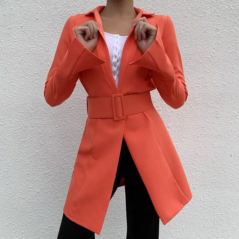 

Women Blazer Fashion Solid Long Sleeve Cardigan Jacket Office Lady Streetwear Solid Turn-Down Collar Outwear Ladies Blazer Top