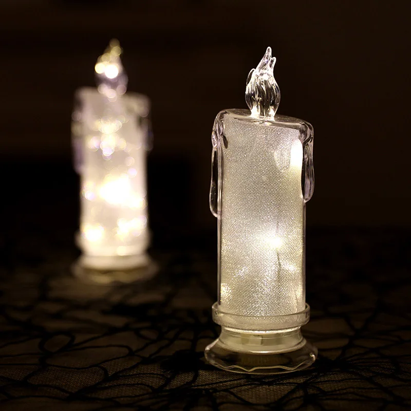 

Candle Lamp Led Flameless Candles Home Decoration Battery Candles Christmas Party Birthday Candle Transparent Atmosphere Light