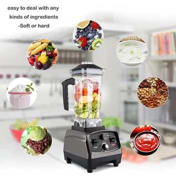 

3HP 1400W Heavy Duty Commercial Grade Automatic Timer Blender Mixer Juicer Fruit Food Processor Ice Smoothies BPA Free 2L Jar