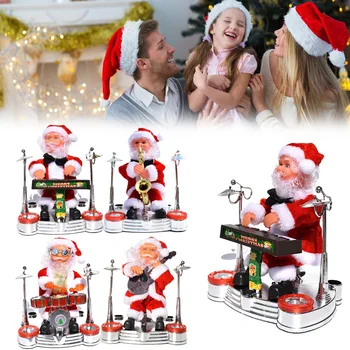 

Newly Electric Santa Claus Doll Playing Musical Instruments Music Toy for Children Kid Christmas