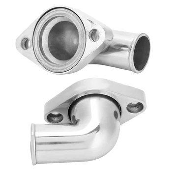 

90 Degree Swivel Water Neck SBC BBC Chrome Thermostat Housing For Chevy