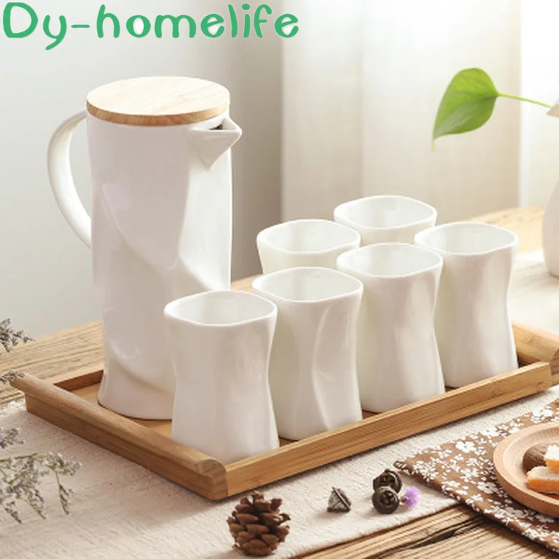 Best Price Japanese Water Ripple White Ceramic Coffee Tea Set Restaurant Household Multi-match Tray Tea Cup Coffee Pot Set Cooler Best Price Japanese Water Ripple White Ceramic Coffee Tea Set Restaurant Household Multi-match Tray Tea Cup Coffee Pot Set Cooler