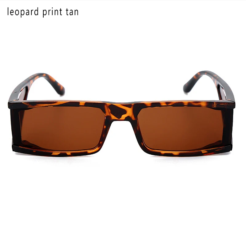 Модные очки, солнцезащитные очки, разноцветные, материал ПК, женские, индивидуальные очки, европейский стиль, уличные, квадратные - Цвет линз: leopard print tan