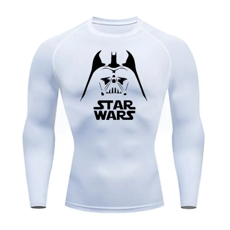 shirts Брендовый комплект термобелья, Звездные войны, спортивные костюмы, обтягивающие спортивные костюмы для фитнеса, тренировок и штанов, мужской компрессионный комплект для бега - Цвет: shirts