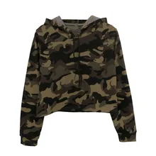 crop top camo hoodie