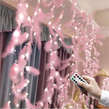 

3X3M Led Strip Light Feather String light Fairy Curtain Light Copper Wire For Christmas Decoration lamp