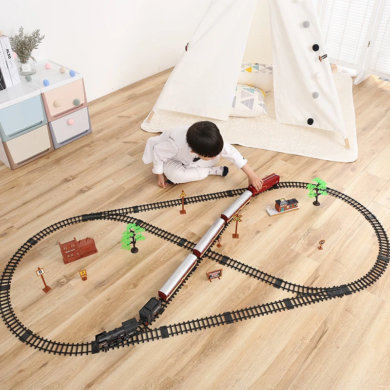 Trem Elétrico Brinquedo Trilhos De Controle Remoto Modelo De Trem  Ferroviário Conjunto Trens Dinâmico A Vapor Rc Trens Conjunto Simulação  Modelo Brinquedo Conjunto Novo - Trens De Controle Remoto - AliExpress