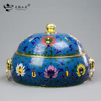 

Cloisonne dining pot induction cooker small hot pot instant pork enamel hot pot red copper stew pan chafingdish chaffy dish
