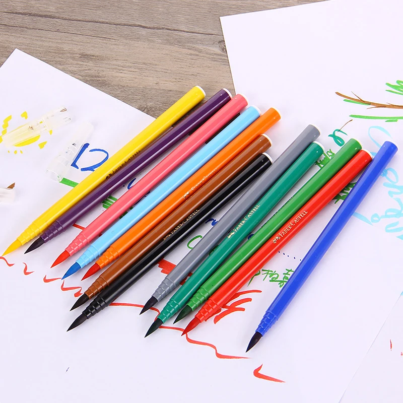 Faber Castell 12 цветов водная Мягкая головка красивая ручка Искусство Ручная роспись