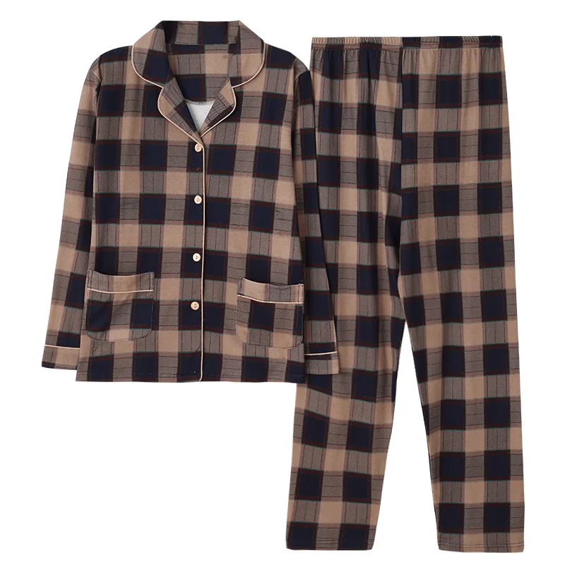 

Pajamas Sets Spring Autumn Plaid Women Long Sleeve Sleepwear Suit Home Women Gift Female Sleepwear Pijama Mujer Femme Plus Size