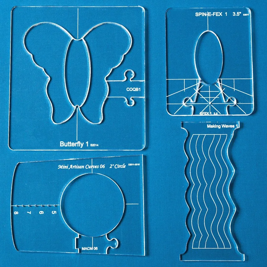 Новая линейка шаблон набор образцов бабочка линейка для бытовой швейной машины 1 набор = 4 шт# BT-04