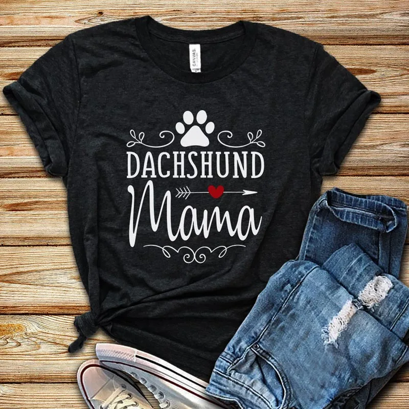 Забавная футболка Dachshund Mama женская 90s с графическим рисунком подарок на день мамы