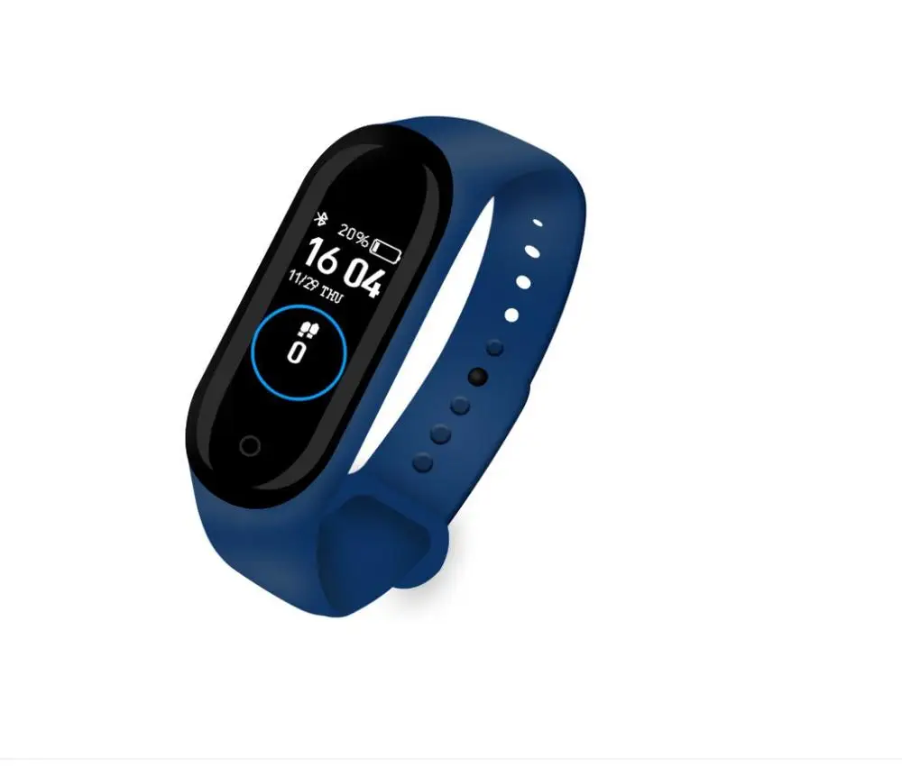 M4 New Smart Bracelet With Replacement With Smart Belt Heart Rate Activity Fitness Tracker Daily Sports Wear Wild M4 - Цвет: dark blue