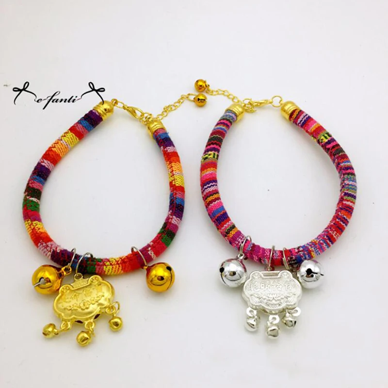 1Pcs Adjustable Colorful Soft Nylon Dog Collars Rainbow Cat Collars With Bells Cat Bell Necklace Collar For Little Pet Dogs Cat