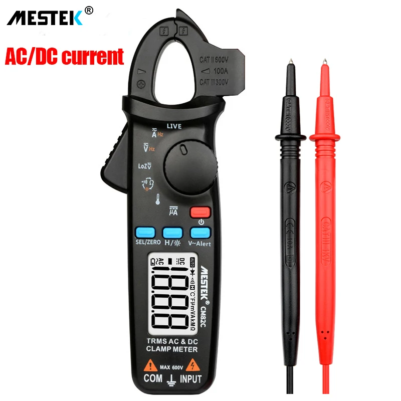 Цифровые Мини клещи MESTEK CM82C True RMS Постоянный/переменный ток напряжение