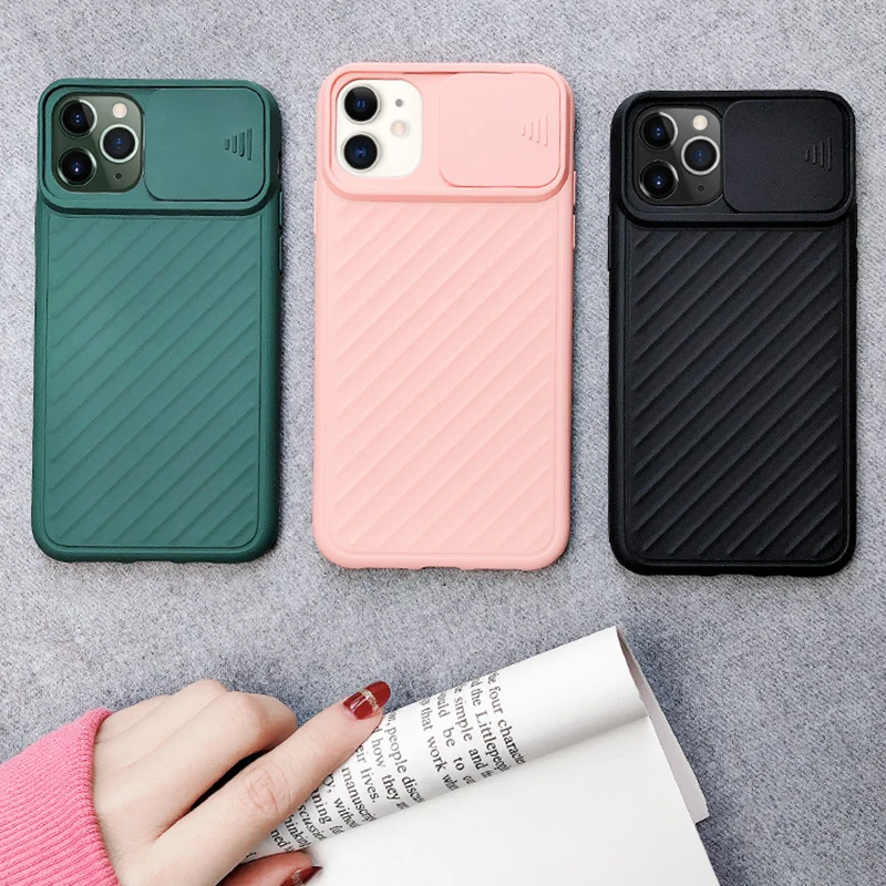 

HTMOTXY Camera Protection Shockproof Phone Case For iPhone 11 Pro X XR XS Max 7 8 6 6S Plus Solid Color Soft Silicone Back Cover