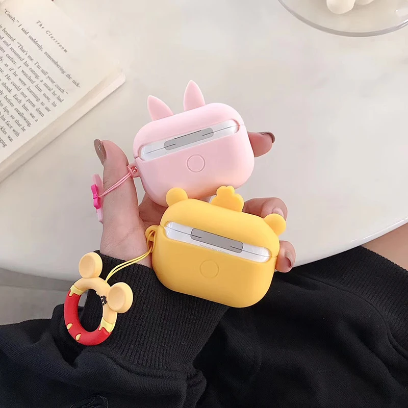 Cute 3 for airpods pro case cartoon cute for airpods pro cover silicone pig for apple bluetooth cases bear animer accessory