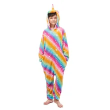 Детские фланелевые пижамы детская зимняя одежда для сна Пижама для мальчиков и девочек, комплект пижамы с кигуруми Единорог, пижама с рисунками животных, пижама для малышей