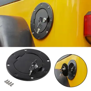 

Areyourshop Fuel Gas Tank Cap Cover w/ Secure Lock&Key Design For Wrangler TJ 1997-2006 Locking Gas Cap Tank Fuel Car Parts