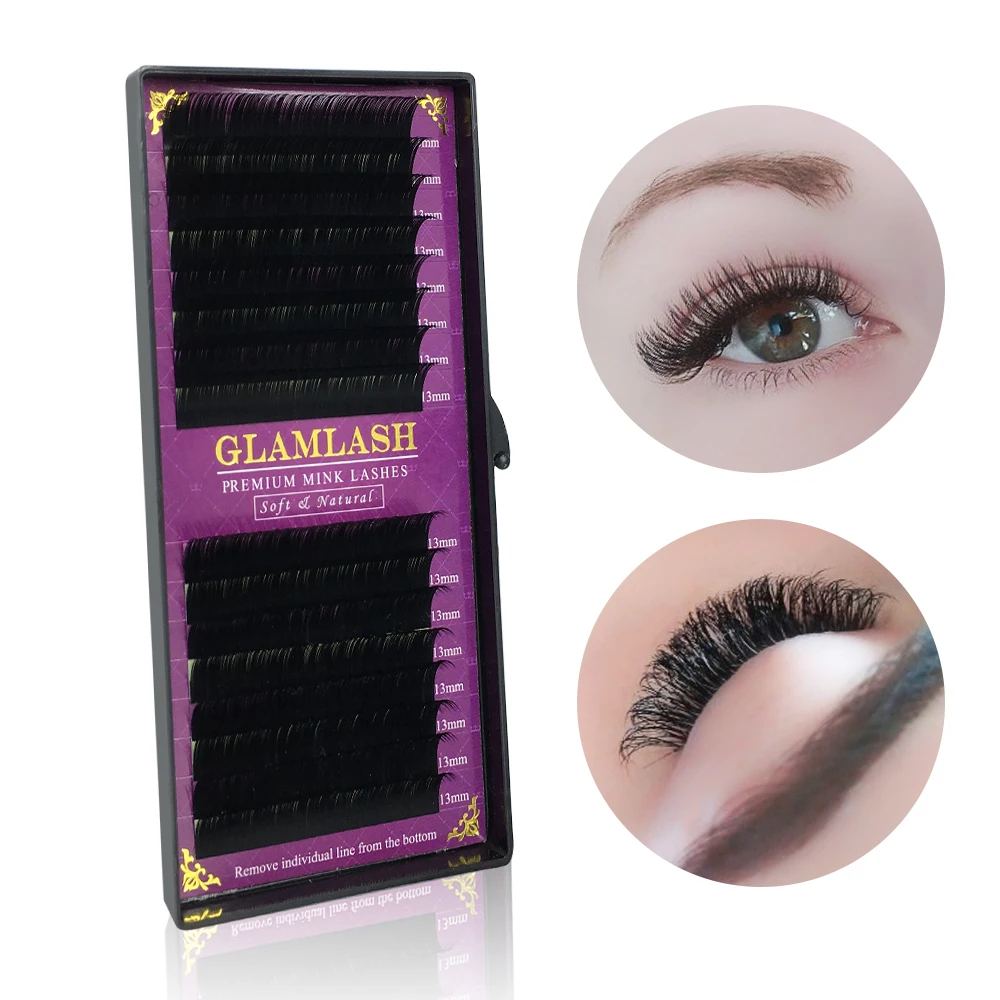 GLAMLASH 16 рядов искусственный норковый мягкий удлинитель ресниц maquiagem cilios для
