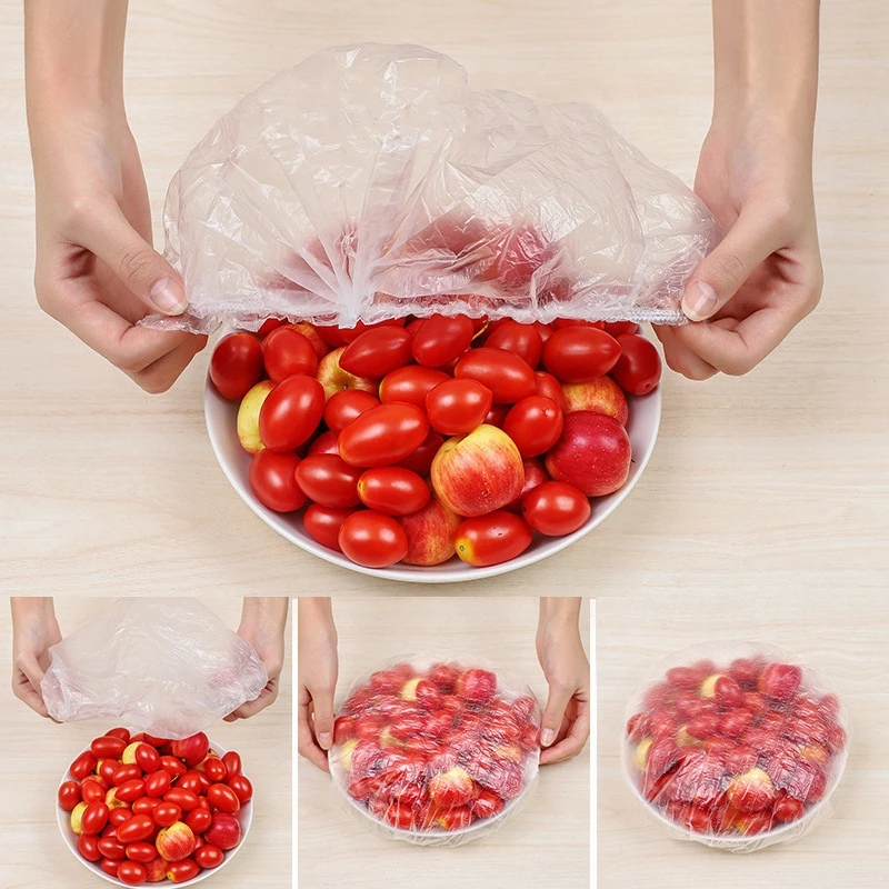 Reusable Plastic Bags Food Cover Elastic Stretch Adjustable Bowl Lids Universal Kitchen Wrap Seal Fresh Keeping | Дом и сад