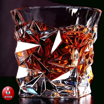 

Set of 2 top quality crystal whiskey wine glass for party club beer drinking glass cups 0901-67