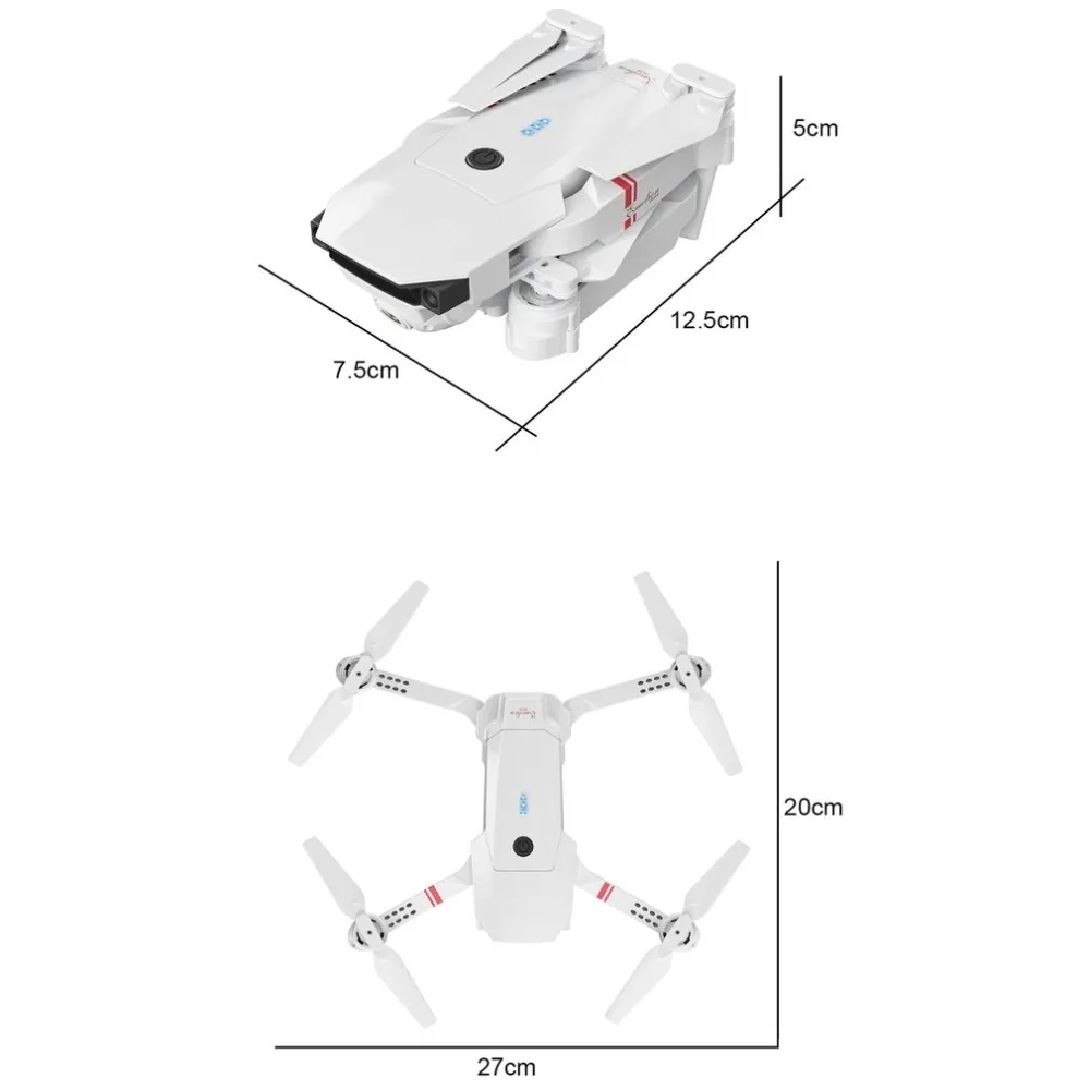 DJ-1 2,4 Ghz wifi FPV складной Радиоуправляемый Дрон с широкоугольным 2.0MP HD камерой, удерживающий высоту, Безголовый режим, Радиоуправляемый Дрон, самолет