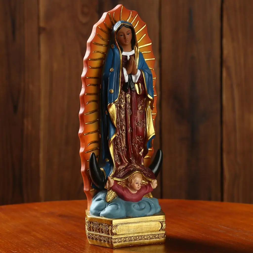 Our Lady of Guadalupe Virgin Mary Statue Sculpture Resin Figurine Gift Xmas Display Decor Ornament ornament crafts miniature ornament resin ornaments miniature figurines resin crafts