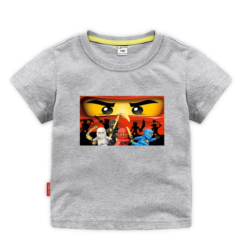 Коллекция года, летняя детская одежда футболка для маленьких мальчиков и девочек хлопковые футболки с рисунком ниндзя Ninjago детские топы, красные, синие футболки для детей возрастом от 3 до 10 лет - Цвет: color 5