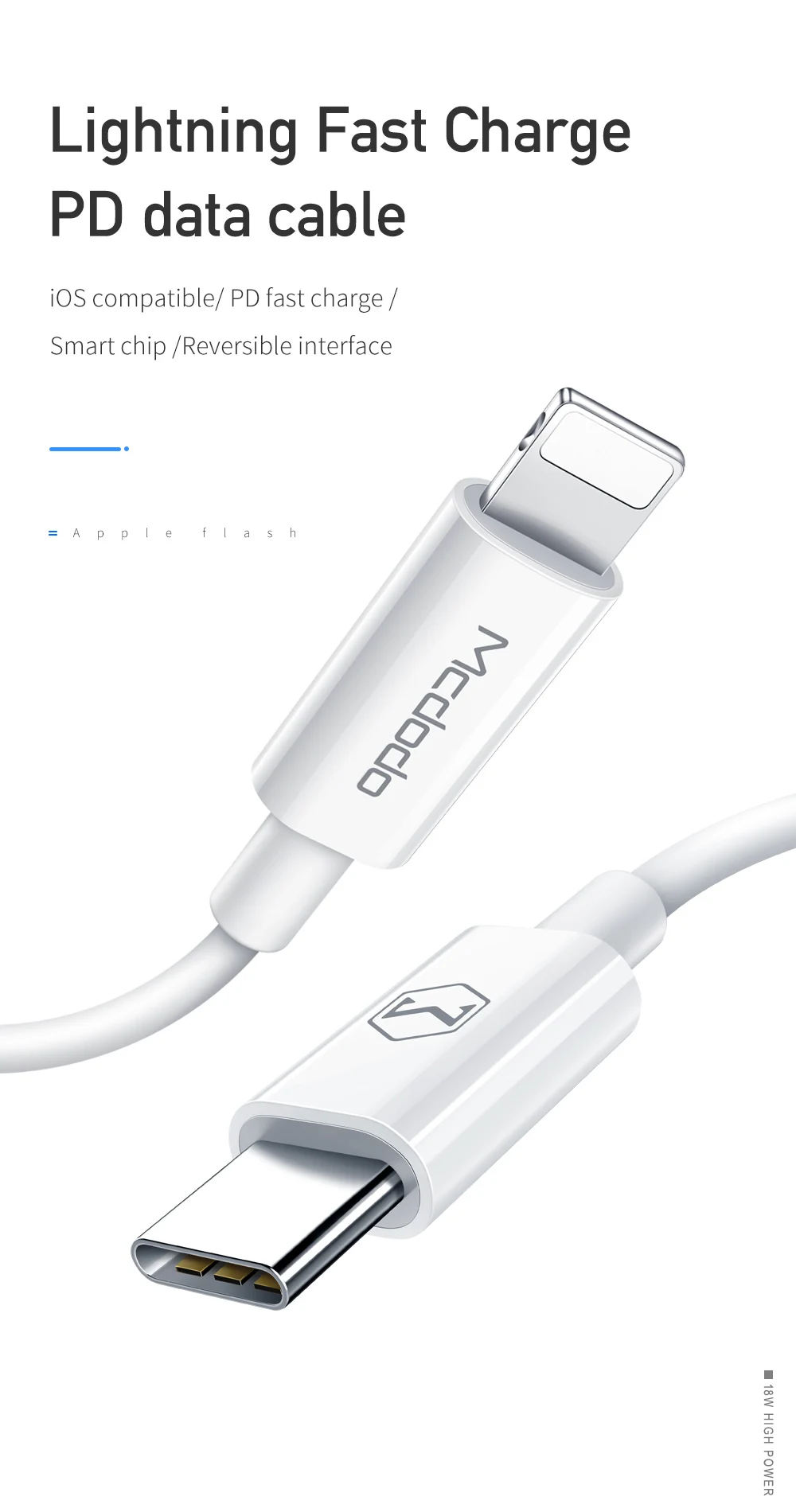 Mcdodo usb type-C кабель на 8-контактный кабель для iPhone X XS XR 8 Plus 18 Вт PD Быстрая зарядка USB C кабель для передачи данных для Macbook USB шнур