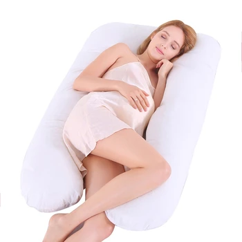 

70X130cm Pregnant Pillow Sleeping Support Body Cotton U Shape Maternity Pillows Pregnancy Side Sleepers Bedding-White