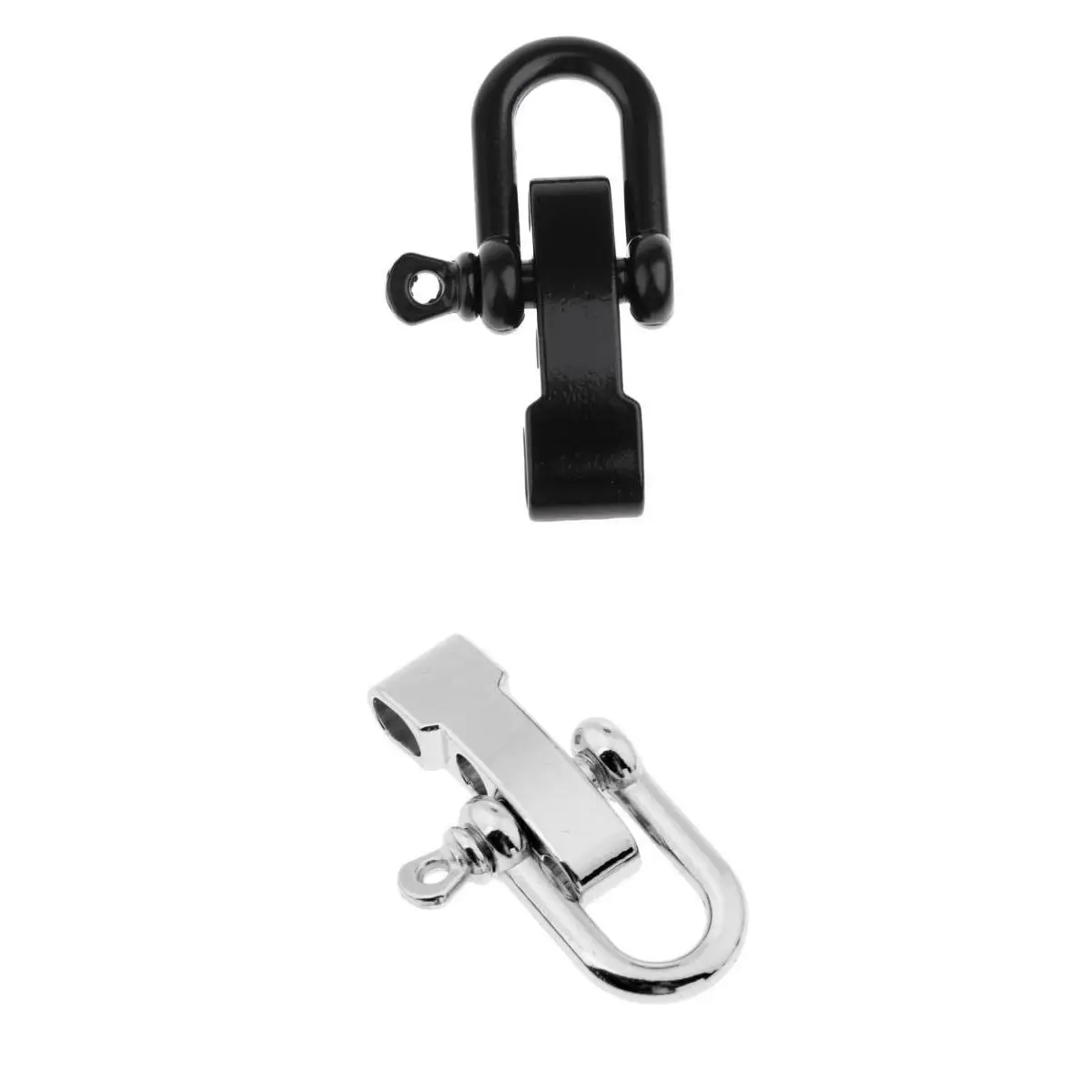 2Pcs Alloy Adjustable D Type Shackle Buckles for Survival Paracord Bracelet Braiding Weaving Outdoors 5.5x2.5cm