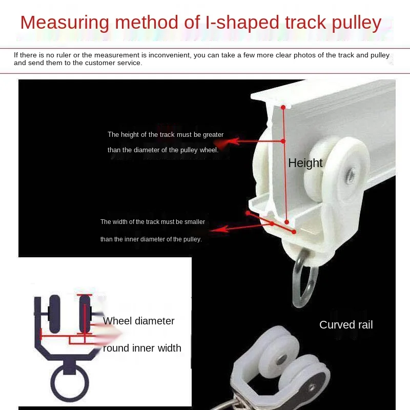 20pcs Curtain Track Accessories Pulley Assist Scroll Wheel Old Fashioned Straight Rail Curved Rail Slide Hook and Loop E11694