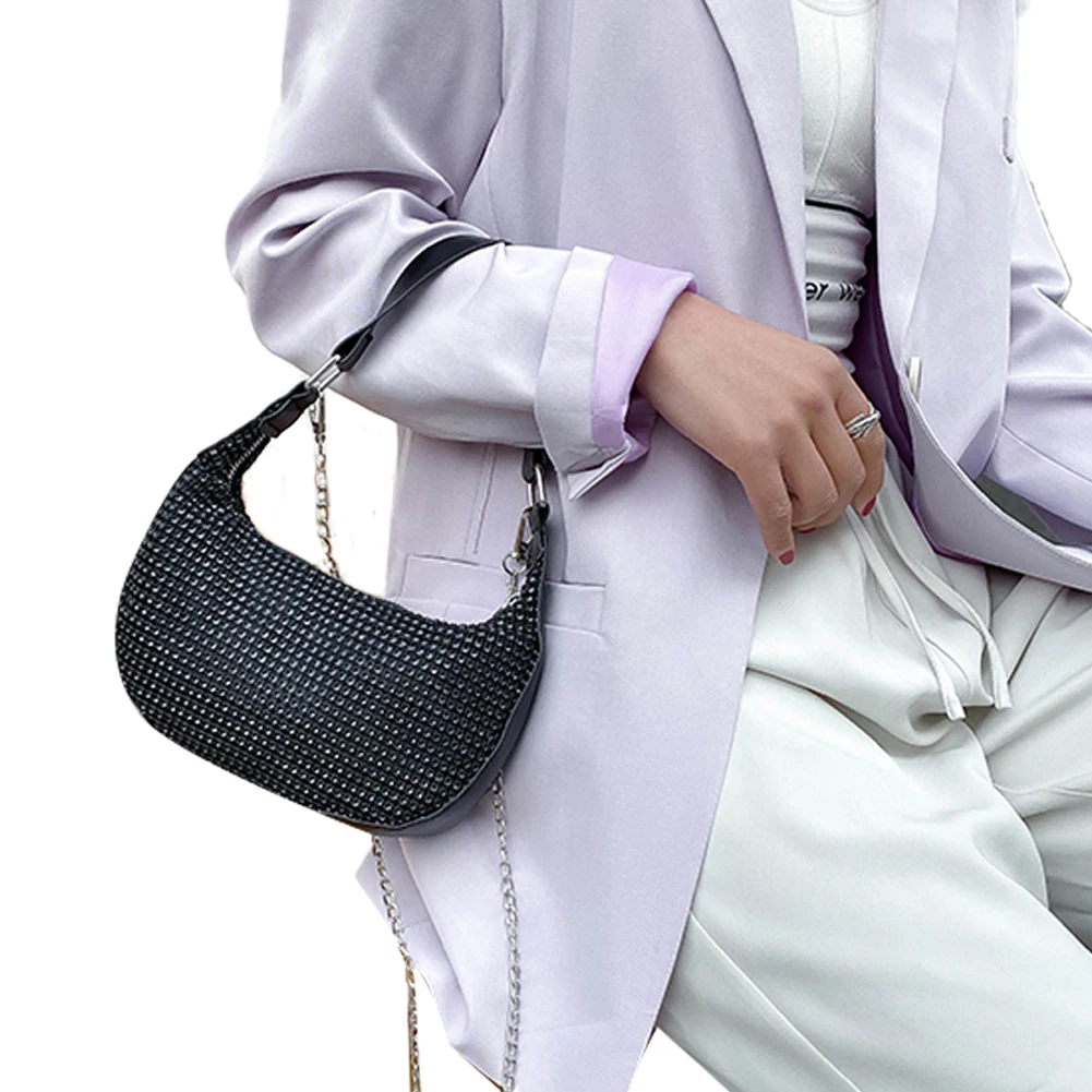 

Women's Rhinestone Party Bag Office Lady Lightweight Elegant Shoulder Bag Shiny Handbag for Dinner Party and Wedding