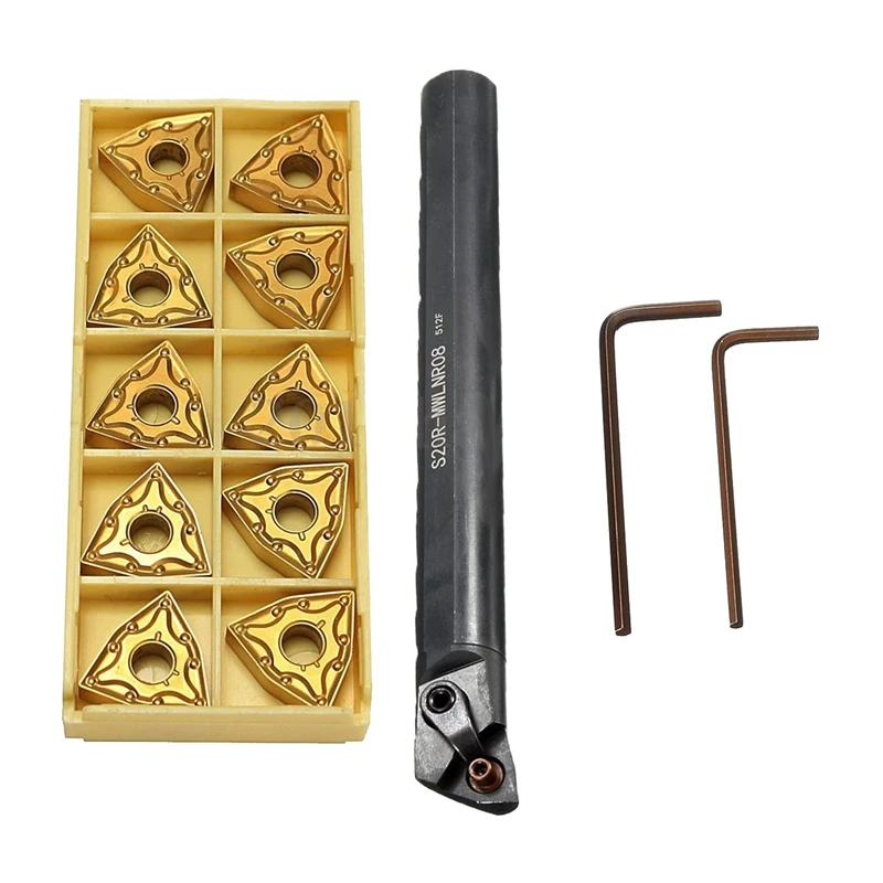 

S20R-MWLNR08 Lathe Boring Bar Turning Tool Holder with 10pcs WNMG080404 Insert