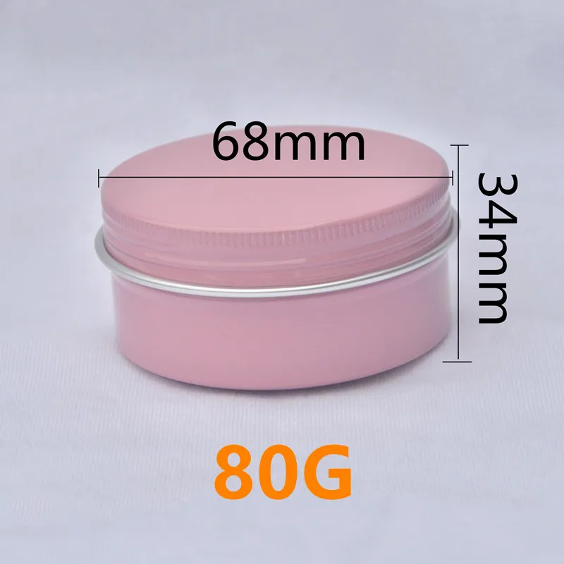 大阪販売 50 100個80グラム80ミリリットルアルミ缶クリームボックスズ化粧品容器ヘアワックス 手作り石鹸ポットピンクねじアルミボックス 日本超特価 Al Wajha Com